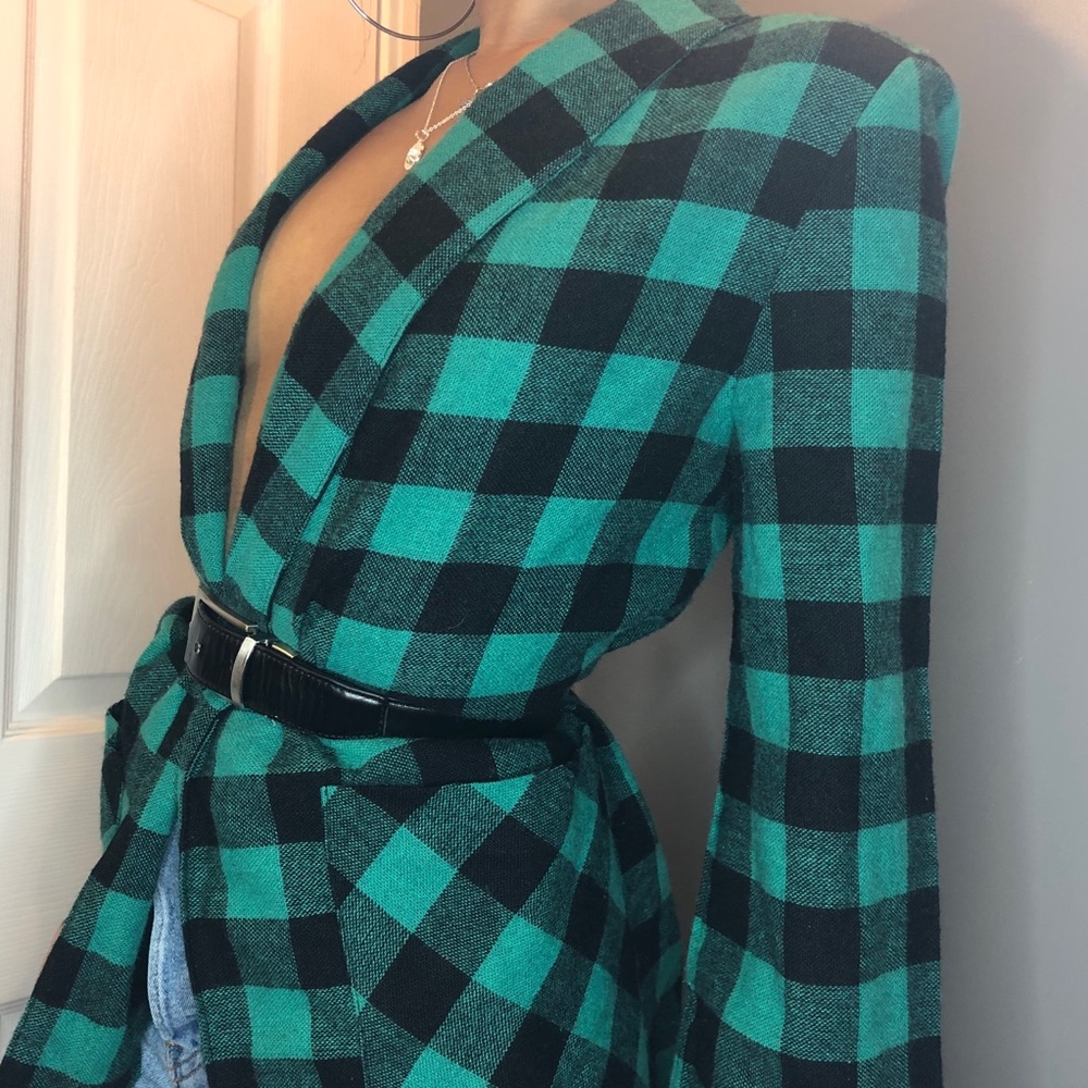 gingham blazer